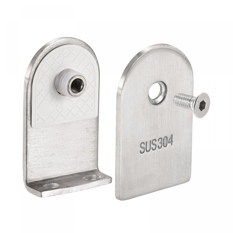 Uxcell 304 Stainless Steel Glass Clamp For 6-12mm Thickness 68x40mm 0 Degree Shower Bracket Bathroom Balustrade Staircase