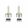 Uxcell 10mm Brushed Stainless Steel Mirror Screws Decorative Caps Cover Nails 12pcs