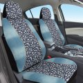 Pilot Automotive Sc-473 Stonewash Denim With Tiny Skulls Inset Seat Cover 3 Pieces Blue