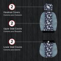 Pilot Automotive Sc-473 Stonewash Denim With Tiny Skulls Inset Seat Cover 3 Pieces Blue