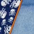 Pilot Automotive Sc-473 Stonewash Denim With Tiny Skulls Inset Seat Cover 3 Pieces Blue