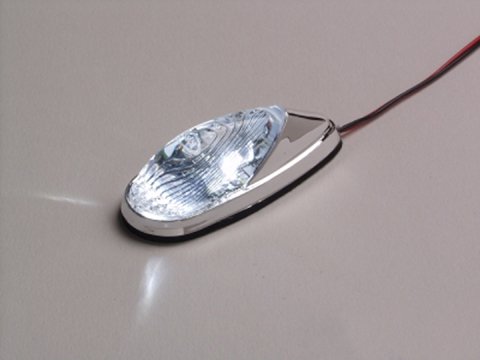 Led Marker Lights Mini Flush Mount Chrome Body White Clear 1 Pair With Mounting Hardware Part Number 25-9504b Waterproof For