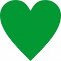 Stickertalk Green Heart Sticker 4 Inches By 
