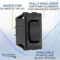 Recpro Rv Single Pole Double Throw Momentary Switch On Off Spdt Black