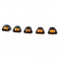 Universal Amber Led Smoked Roof Top Cab Light Safety Marker Lamp Assembly Set 5-piece 