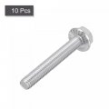 Uxcell M8x55mm Hex Serrated Flange Bolts Screws Metric Thread 304 Stainless Steel 10pcs