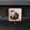 Cat Traditional Chinese Ink Painting Tow Trailer Hitch Cover Plug Insert