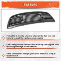 Ecotric Front Hood Bumper Grille Grill Compatible With 2009-2012 Dodge Ram 1500 Black W O Lights
