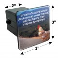 I Dream Of A World Where Chickens Can Cross The Road Without Motives Questioned Funny Humor Tow Trailer Hitch Cover Plug Insert