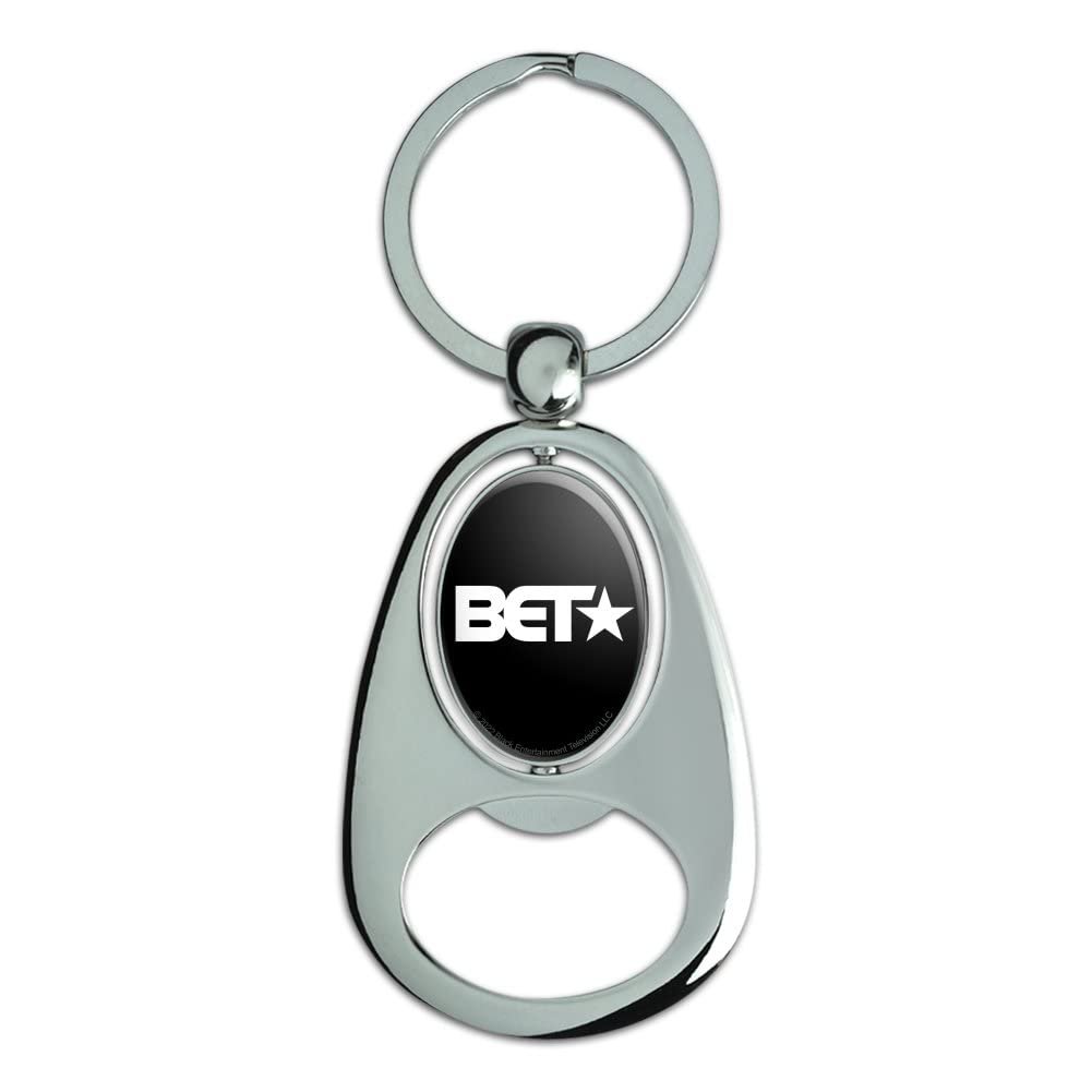 Bet Logo Keychain Chrome Metal Spinning Oval Bottle Opener 3 6 In X 1 5 Official Licensed Product