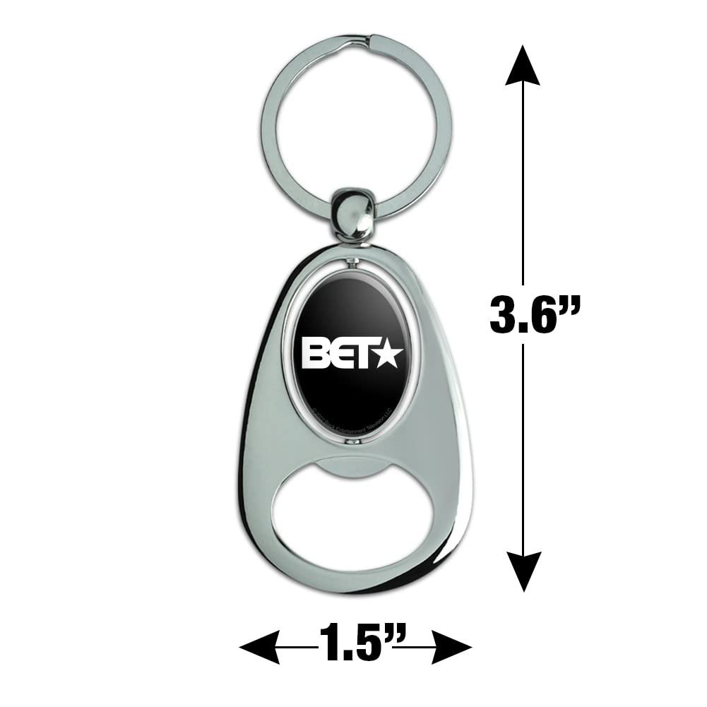 Bet Logo Keychain Chrome Metal Spinning Oval Bottle Opener 3 6 In X 1 5 Official Licensed Product