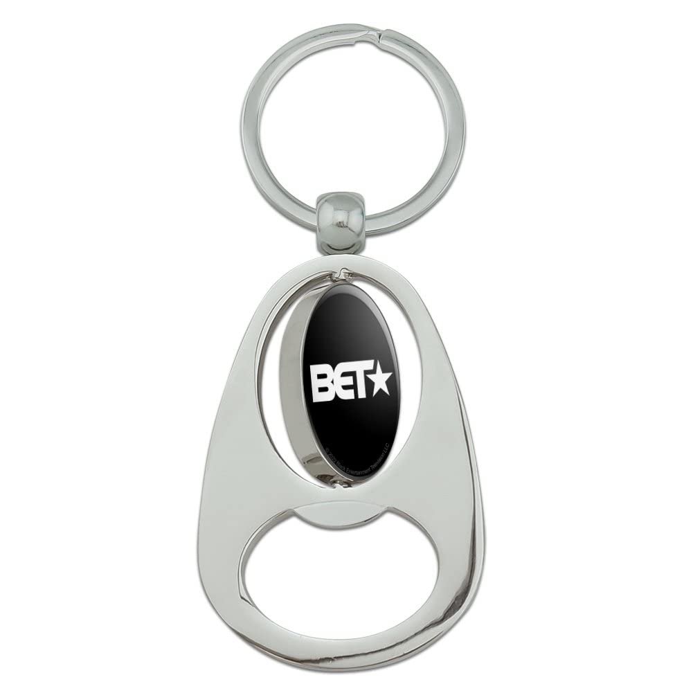 Bet Logo Keychain Chrome Metal Spinning Oval Bottle Opener 3 6 In X 1 5 Official Licensed Product