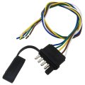 5-way Flat Trailer Wire Harness Extension Cable Connector Plug Adapter Socket 5 Pins 18 Awg Lead For Rv Boat 