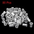 Uxcell 1 4-20 Rivet Nuts Aluminium Alloy Knurled Flat Head Threaded Insert Nut Silver 50pcs