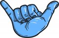 Stickertalk Blue Hang Loose Shaka Sign Vinyl Sticker 5 Inches By 3 25 