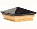 Woodway Pyramid Post Cap 4 X A Black Glass Trimmed Cedar Outdoor Fence For Garden Deck And Patio 