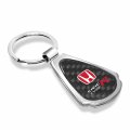 Ipick Image Compatible With Honda Red Logo Civic Type-r Real Carbon Fiber Chrome Metal Teardrop Key Chain