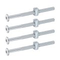 4pcs Bed Frame Bolts M6 X 85mm Hex Socket Head Screws Barrel Nuts Bunk Furniture With Slotted Nut For Chairs Cots Silver 