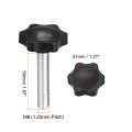 Uxcell Clamping Screw Knob 31mm Dia Plum Hex Shaped Grips Star M8 X 50mm Male Thread 10pcs