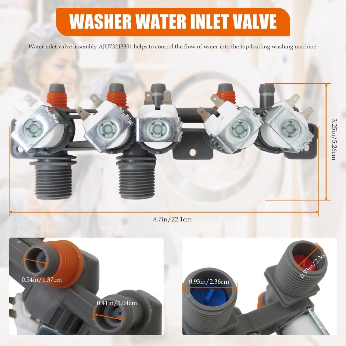 Aju73213301 Water Inlet Valve For Lg And Kenmore Top Load Washers 5 Coil Design Replaces Aju75152601 5221ea1008f 33090048