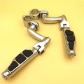 Xkh-chrome 360 Adjustable Peg Mounting Kit Flat End Foot Compatible With Honda Goldwing Vtx1300 Shadow Valkyrie Triumph Rocket