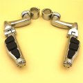 Xkh-chrome 360 Adjustable Peg Mounting Kit Flat End Foot Compatible With Honda Goldwing Vtx1300 Shadow Valkyrie Triumph Rocket