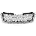 Kuafu Front Hood Molding Upper Grille Lower Compatible With 2007-2013 Gmc Sierra 1500 Denali Bumper Center Grill Chrome Silvery