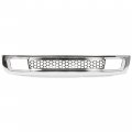 Kuafu Front Hood Molding Upper Grille Lower Compatible With 2007-2013 Gmc Sierra 1500 Denali Bumper Center Grill Chrome Silvery