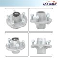 5 On 4 Inch Galvanized Trailer Hub Kit Replacement For 2000 Lbs 1 Spindle With Bearing 6 Pieces Set