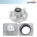 5 On 4 Inch Galvanized Trailer Hub Kit Replacement For 2000 Lbs 1 Spindle With Bearing 6 Pieces Set