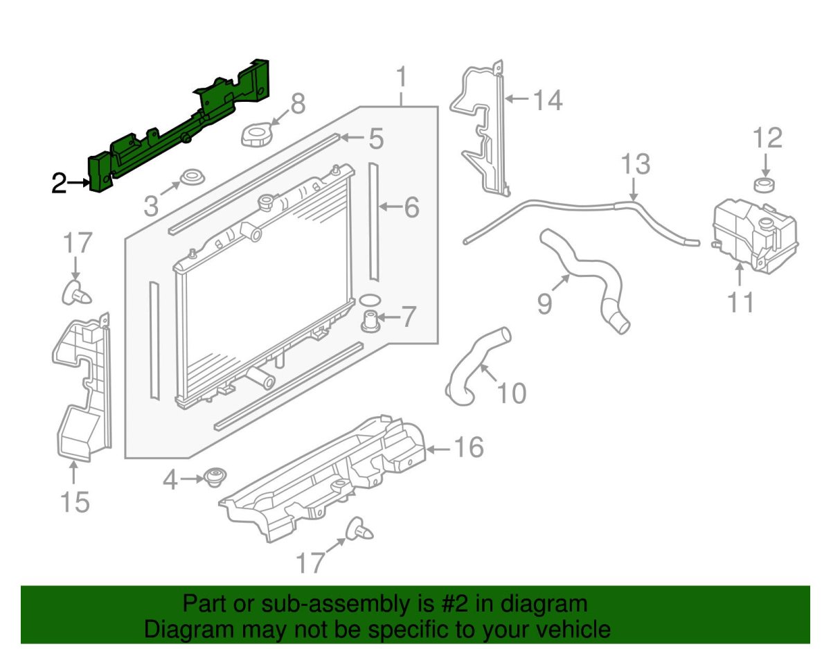 Genuine Nissan Parts Radiator Assy Upper Bracket 21542-4ba0a
