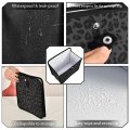 Oarencol Black Leopard Car Trash Can Foldable Hanging Bag Small Waterproof Accessories Garbage Bin Cheetah Print