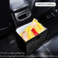 Oarencol Black Leopard Car Trash Can Foldable Hanging Bag Small Waterproof Accessories Garbage Bin Cheetah Print