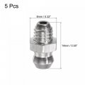 Uxcell 304 Stainless Steel Straight Grease Fitting M6 X 1mm Thread Hydraulic Accessories 5pcs