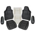 8pcs Replacement Driver Passenger Perforated Leather Seat Cover Tan Foam Cushion Armrest Black For Ford F250 F350 F450 F550 