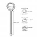 Uxcell Lifting Eye Bolt 1 Set M10x150mm With Nut Washer 304 Stainless Steel Shoulder Ring For Hanging Item