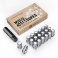 20pcs Spline Drive Lug Nuts 1 2x20 Threads 4 Inch Length Closed End Cone Acorn Taper Seat Includes Socket Key Tool Compatible