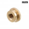 Uxcell Knurled Thumb Nuts 2pcs M8 X D20mm H12mm Brass Nut With Collar High Head Blind Hole For 3d Printer Parts