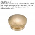Uxcell Knurled Thumb Nuts 2pcs M8 X D20mm H12mm Brass Nut With Collar High Head Blind Hole For 3d Printer Parts