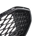 Front Bumper Hood Grille Upper Honeycomb Trim Glossy Black Replacement For 2017 2018 Fusion