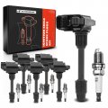 A-premium Set Of 6 Ignition Coil Pack And Iridium Spark Plugs Compatible With Nissan Maxima 1995-1999 Infiniti I30 1996-1997 3