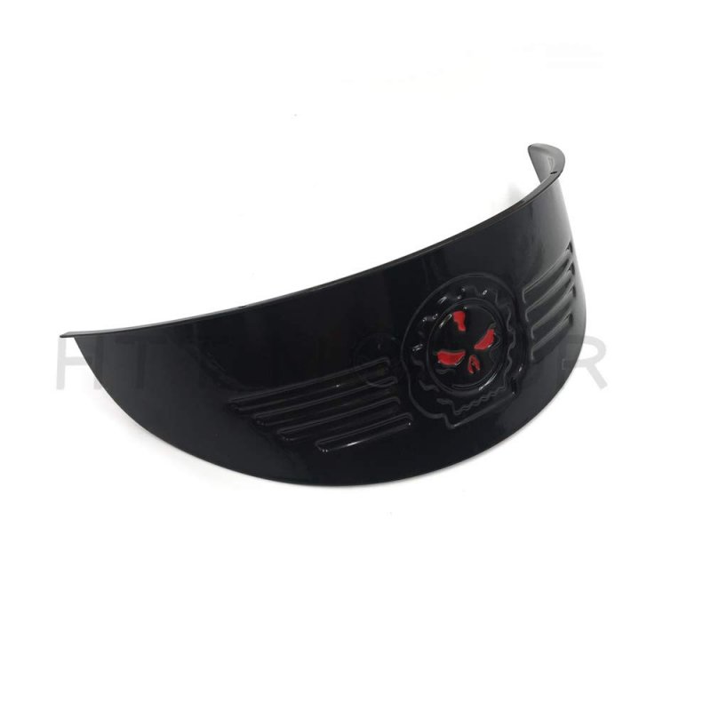 Httmt Gear Skull Black 7 Headlight Visor Heavy Duty Thick For H-d Xl Xlh Fxr Fx