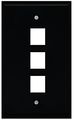 Riteav Black 3 Port Blank Wall Plate Flat 