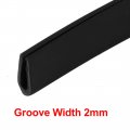 Uxcell 5m Long 2mm Groove Wide 10mm Height Rubber Hollow Air Sealed Seal Strip Black