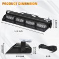 Xridonsen Purple White Emergency Dash Strobe Lights Safety Flashing Warning Hazard Interior Front Rear Windshield Light Bar