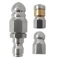3x Pressure Washer Nozzle Kit Stainless Steel Rotating Button Nose Jet 1 4 In Quick Connector Sewer Jetter For Drain Hose 5000 