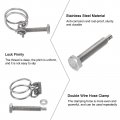 Uxcell 6pcs Double Wire Hose Clamp 25-29mm Adjustable Stainless Steel Clips With M8 Bolt For Dust Collection Pump Pipe
