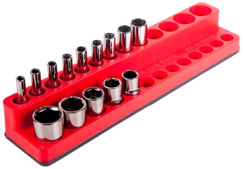 Torin Mto721t Magnetic Socket Rack For 4 In Drive Sockets Holds 26 Pieces Frommm 14mm Or 1 4 To 9 16 Rust Resistant Metal