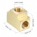 Uxcell Brass Hose Fitting Tee 1 8 Npt Female Thread 3 Way Pipe Connector Adapter