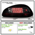 Acanii For 1997-2003 Pontiac Grand Prix Black Smoked Led Tail Lights Brake Lamps Pair Driver Passenger Replacement